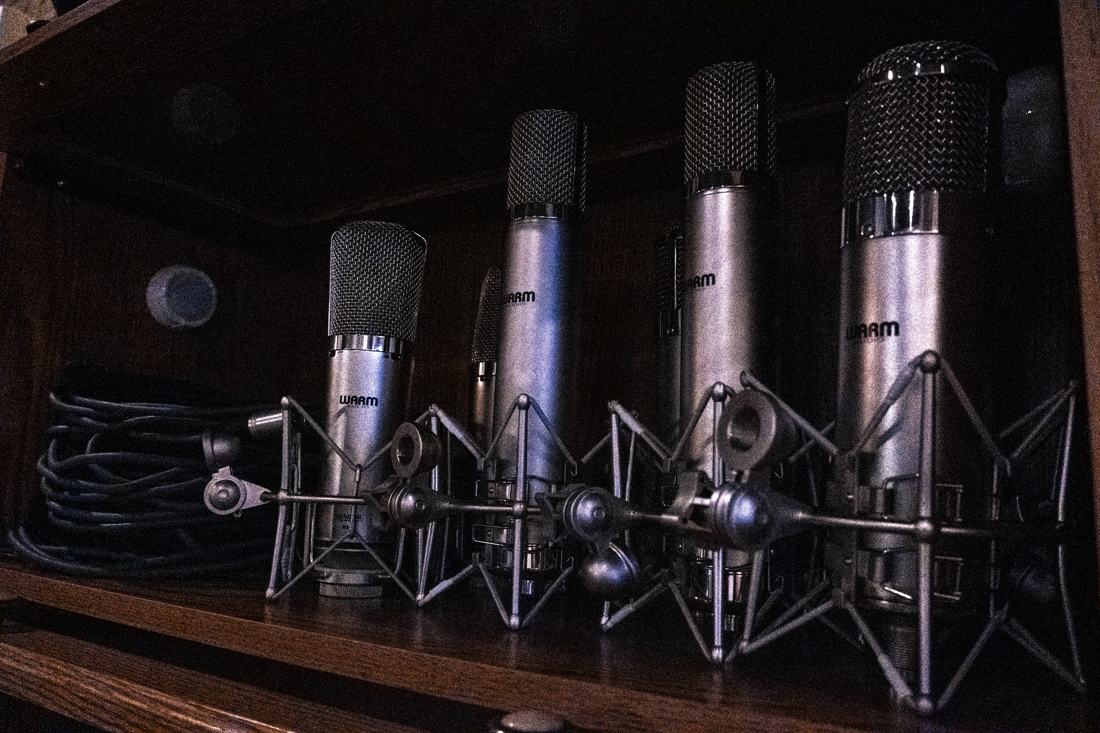 Vintage condenser microphone at Sound House Studios